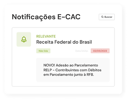 Notificações do e-CAC Dashboard